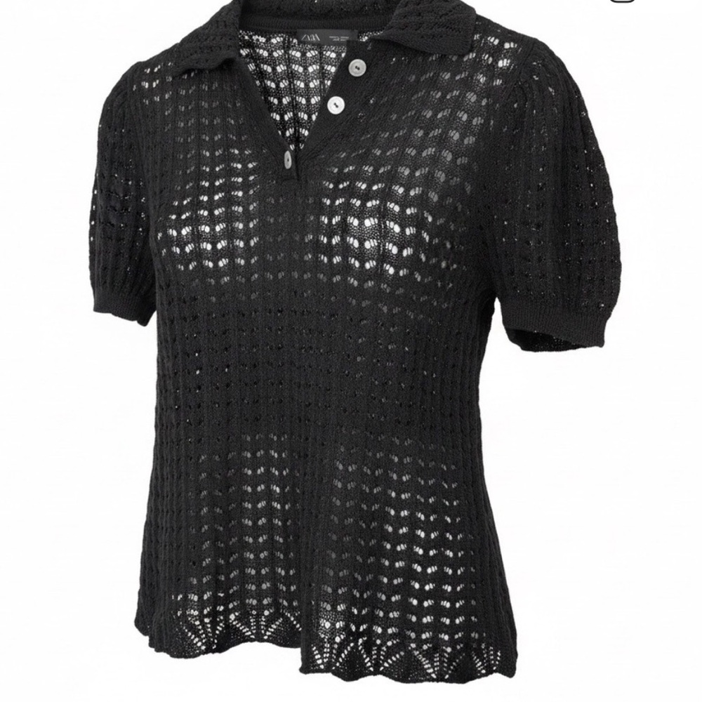 Zara crochet knit top